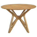 Elowen Round 42-inch Solid Wood Dining Table Light Walnut | Brown | Light Walnut | 108440