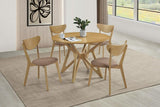 Elowen Round 42-inch Solid Wood Dining Table Light Walnut | Brown | Light Walnut | 108440