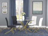 Beckham Round 46-inch Glass Top Dining Table Brass | King | Gold | Brass | 108441