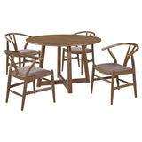 Dinah 5-piece Round Solid Wood Dining Set Walnut | King | Brown | Walnut | 108471-S5