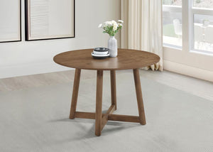 Dinah 5-piece Round Solid Wood Dining Set Walnut