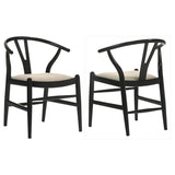 Crestmont Wood Wishbone Dining Side Chair Black (Set of 2) | Black | 108482