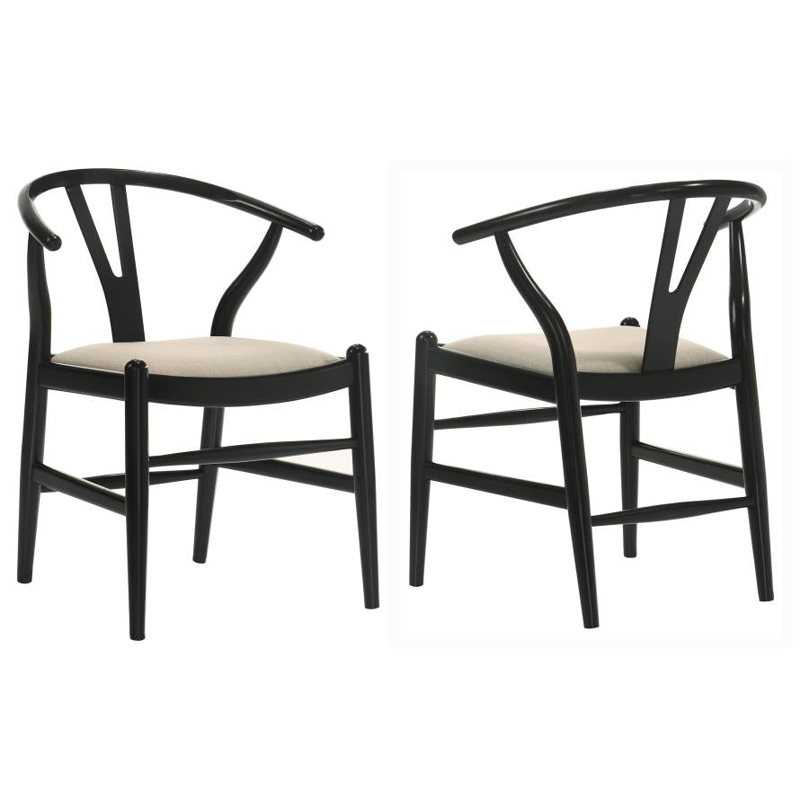 Crestmont Wood Wishbone Dining Side Chair Black (Set of 2) | Black | 108482