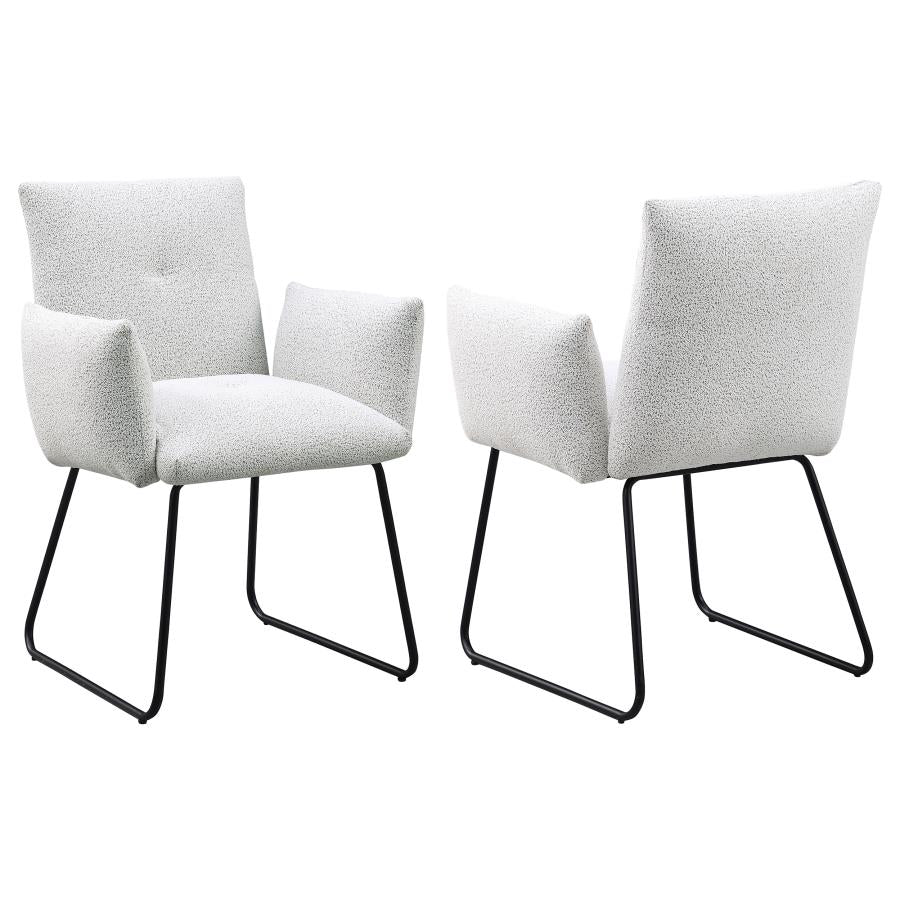 Ackland Upholstered Dining Arm Chair Light Grey (Set of 2) | Grey | Light Grey | 108492