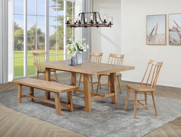 Middleton 6-piece Extension Leaf Dining Set Natural Brown