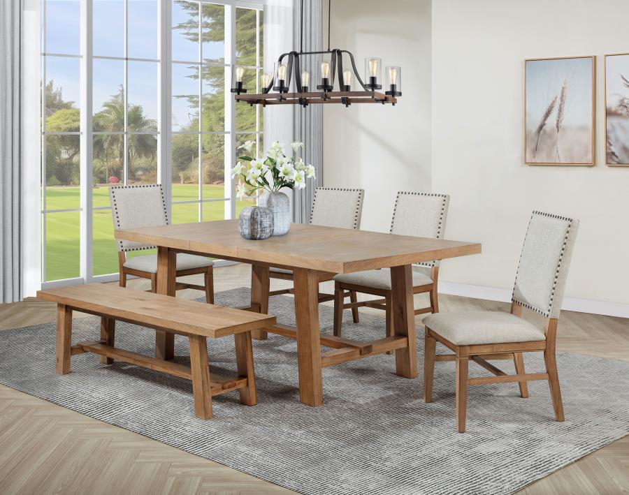 Middleton 6-piece Extension Leaf Dining Set Brown and Beige | King | Brown | Natural | 108540-S6