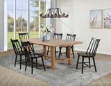 Middleton 7-piece Extension Leaf Dining Set Brown and Black | Brown | Natural / Black | 108540-S7B
