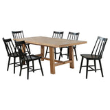 Middleton 7-piece Extension Leaf Dining Set Brown and Black | Brown | Natural / Black | 108540-S7B