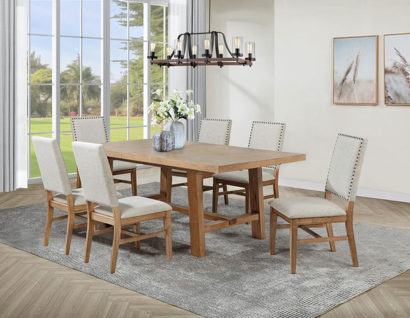 Middleton 6-piece Extension Leaf Dining Set Brown and Beige
