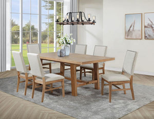 Middleton 7-piece Extension Leaf Dining Set Brown and Beige