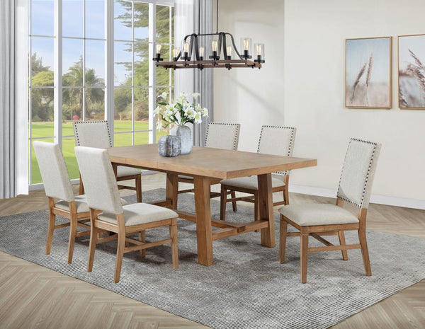 Middleton 7-piece Extension Leaf Dining Set Brown and Beige