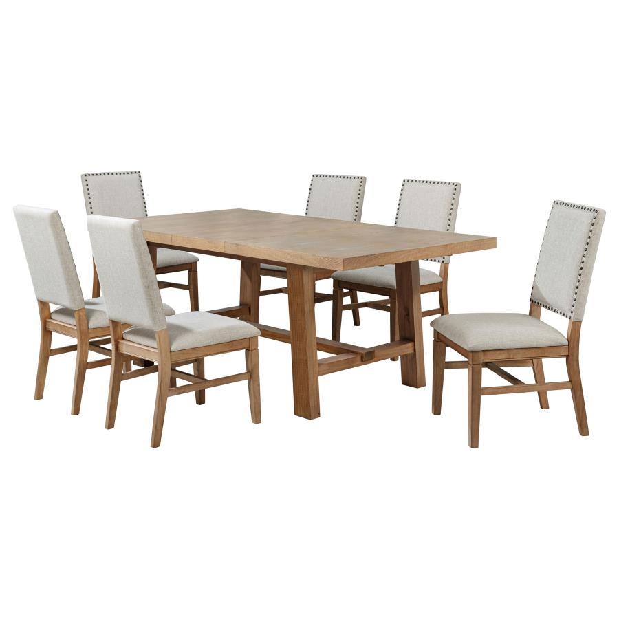 Middleton 7-piece Extension Leaf Dining Set Brown and Beige