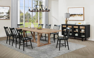 Middleton 10-piece Extension Leaf Dining Set Natural Brown and Black