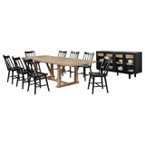 Middleton 10-piece Extension Leaf Dining Set Natural Brown and Black | Brown | Natural / Black | 108541-S10B