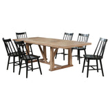 Middleton 7-piece Extension Leaf Dining Set Brown and Black | Brown | Natural / Black | 108541-S7B