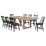 Middleton 9-piece Extension Leaf Dining Set Brown and Black | Brown | Natural / Black | 108541-S9B