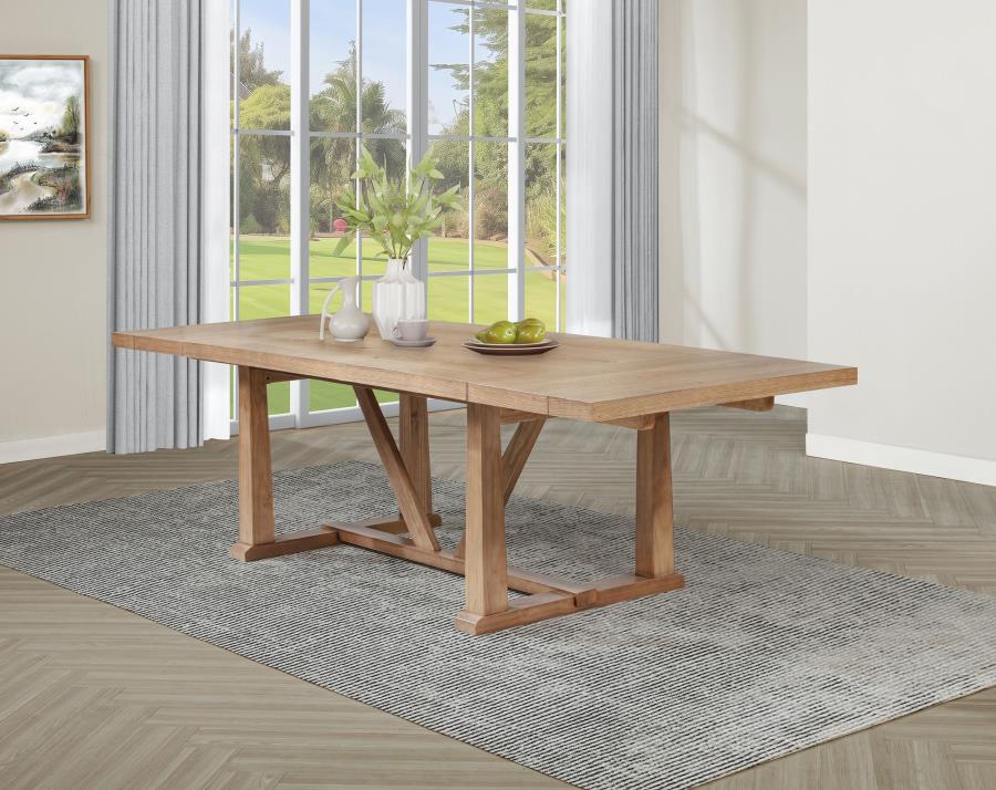 Middleton 106-inch Extension Leaf Dining Table Natural Brown | Full | Beige | Natural | 108541