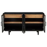 Middleton 4-door Sideboard Server with Dual Drawers Black | Full | Black | 108545BLK