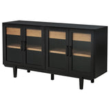 Middleton 4-door Sideboard Server with Dual Drawers Black | Full | Black | 108545BLK