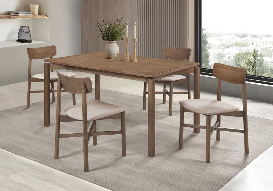 Parkridge 5-piece 59-inch Wood Dining Set Natural Walnut | 108561-S5
