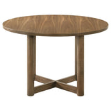 Crestmore 46-inch Round Wood Dining Table Walnut | Brown | Walnut | 108570