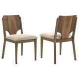 Crestmore Dining Chair Upholstered Seat Walnut (Set of 2) | King | Brown | Walnut | 108572