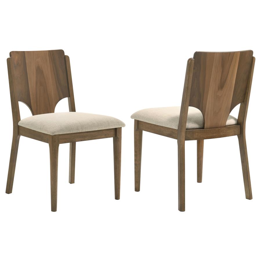 Crestmore Dining Chair Upholstered Seat Walnut (Set of 2) | King | Brown | Walnut | 108572