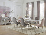 Antoine Rectangular 95-inch Glass Top Dining Table White | King | White | 108811