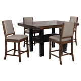 Patterson 5-piece Counter Height Dining Set Mango Oak | Full | Brown | Mango Oak / Black | 108888-S5