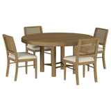 Arini 5-piece Round Dining Room Table Set Sand Wash | Brown | Sand Wash | 108930-S5W