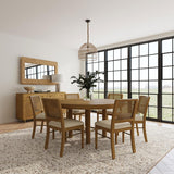 Arini 7-piece Round Dining Room Table Set Sand Wash | Brown | Sand Wash | 108930-S7W