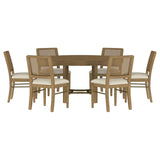 Arini 7-piece Round Dining Room Table Set Sand Wash | Brown | Sand Wash | 108930-S7W