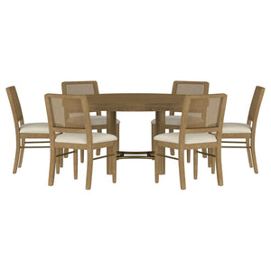 Arini 7-piece Round Dining Room Table Set Sand Wash