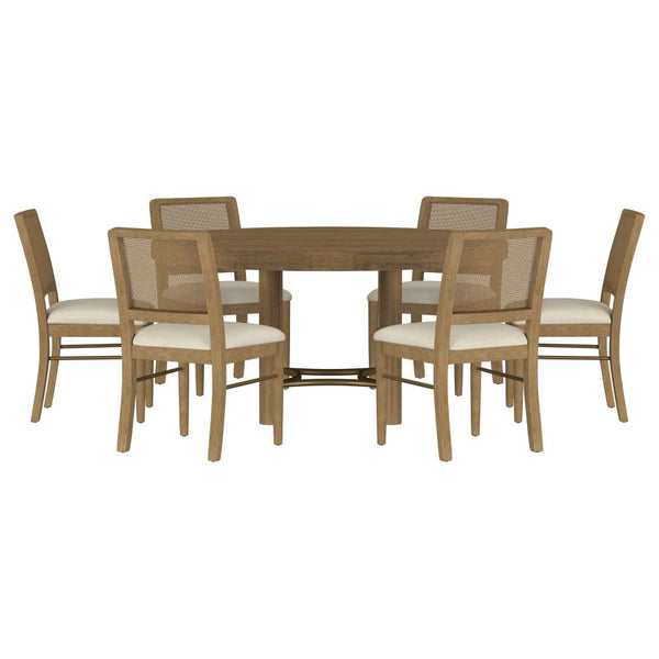 Arini 7-piece Round Dining Room Table Set Sand Wash