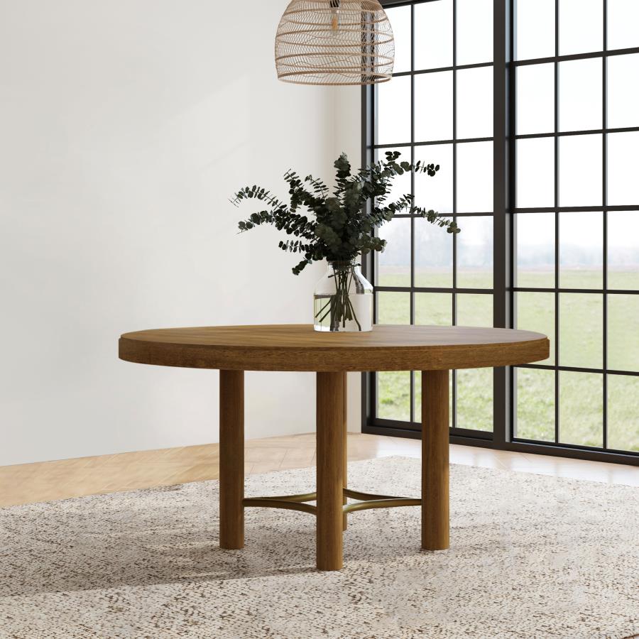 Arini 60-inch Round Wood Dining Room Table Sand Wash | Beige | Sand Wash | 108930