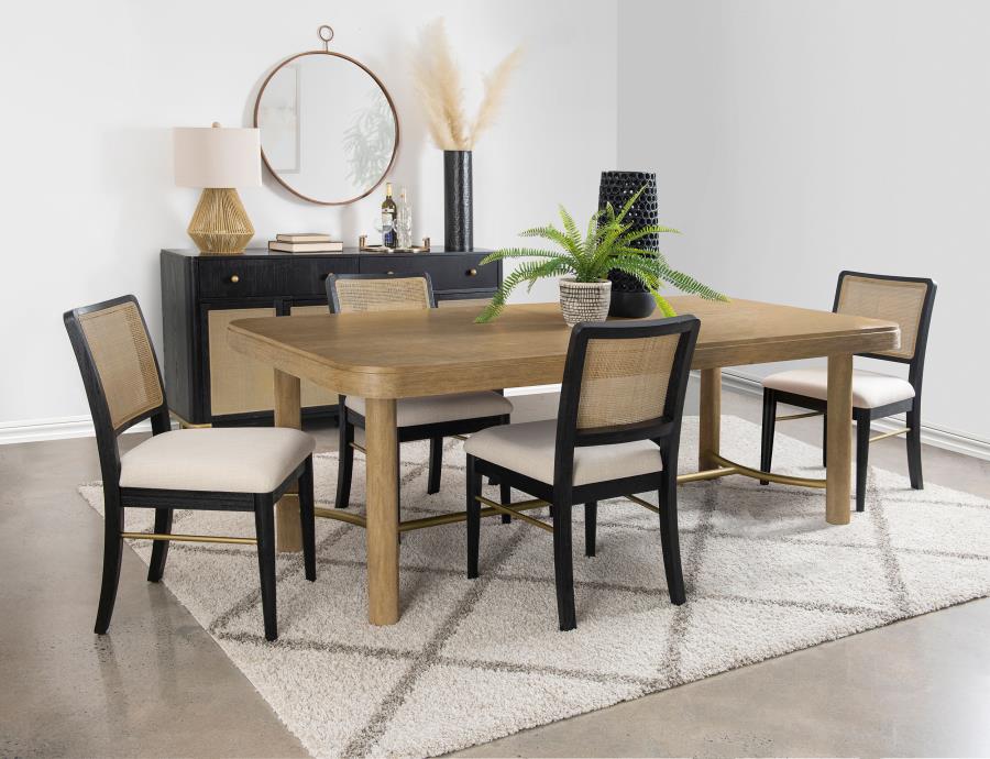 Arini 5-piece Extension Leaf Dining Table Set Sand Wash and Black | 108931-S5B