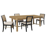 Arini 5-piece Extension Leaf Dining Table Set Sand Wash and Black | 108931-S5B