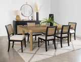 Arini 7-piece Extension Leaf Dining Table Set Sand Wash and Black | 7-piece | 108931-S7B