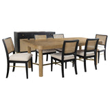 Arini 7-piece Extension Leaf Dining Table Set Sand Wash and Black | 7-piece | 108931-S7B