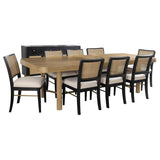 Arini 9-piece Extension Leaf Dining Table Set Sand Wash and Black | 9-piece | 108931-S9B