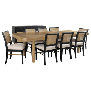 Arini 9-piece Extension Leaf Dining Table Set Sand Wash and Black