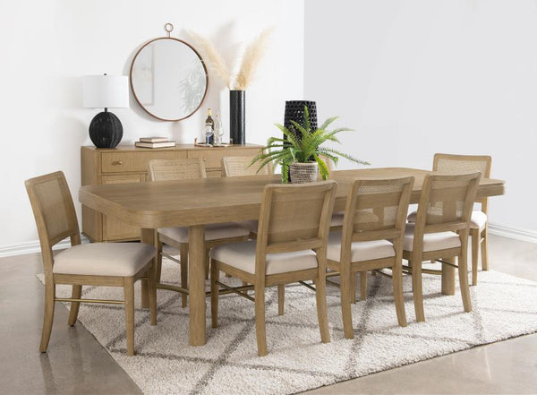 Arini 9-piece Extension Leaf Dining Table Set Sand Wash