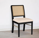 Arini Rattan Cane Dining Side Chair Black (Set of 2) | 108932BLK