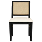 Arini Rattan Cane Dining Side Chair Black (Set of 2) | 108932BLK