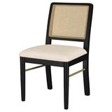 Arini Rattan Cane Dining Side Chair Black (Set of 2) | 108932BLK