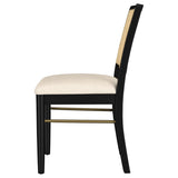 Arini Rattan Cane Dining Side Chair Black (Set of 2) | 108932BLK