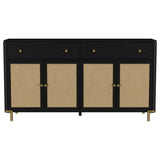 Arini 2-drawer Cane Door Dining Sideboard Server Black | 108935BLK