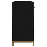Arini 2-drawer Cane Door Dining Sideboard Server Black | 108935BLK