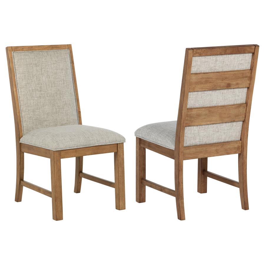 Bruner Upholstered Side Chair Natural Brown (Set of 2) | Brown | Natural Brown | 109102