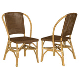Lexley Woven Rattan Dining Side Chair Brown (Set of 2) | Brown | 109122